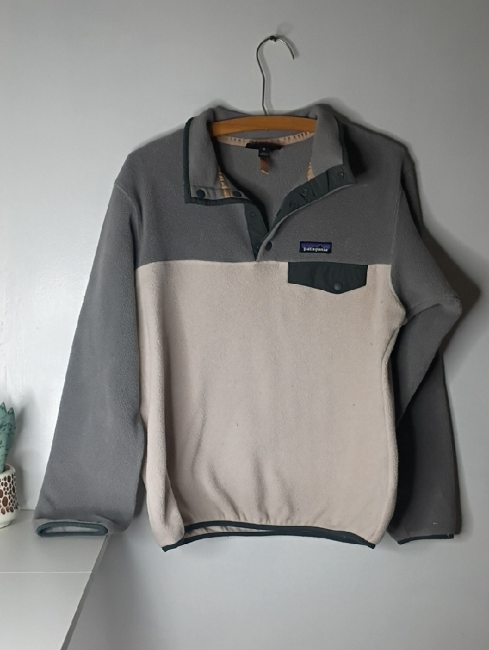 Patagonia Synchilla Snap-T Fleece Pullover Two Toned Gray Womens Medium
